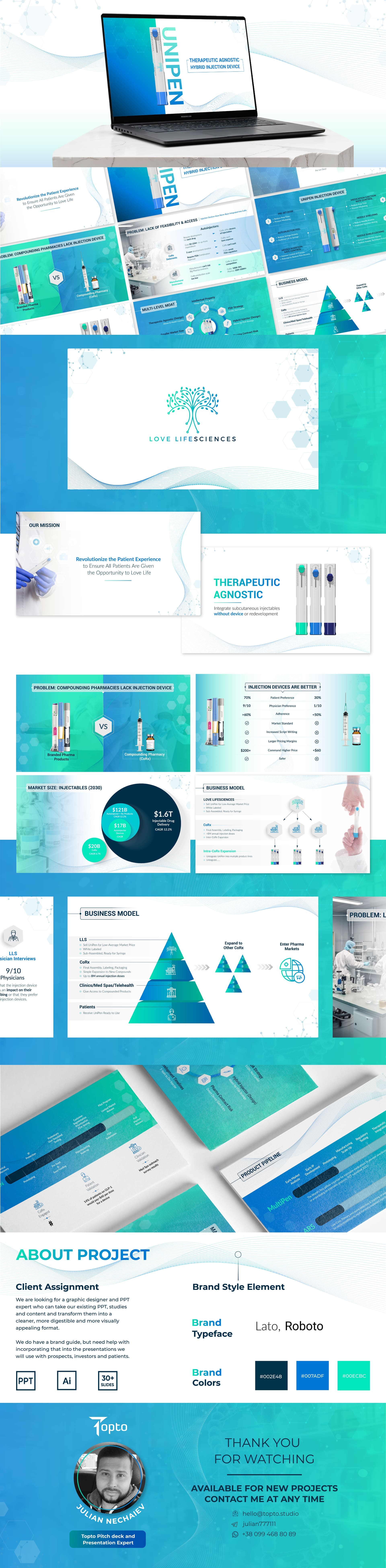 Medical Startup Unipen Pitch Deck Design
